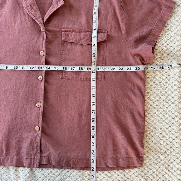 Madewell Linen Blend Camp Shirt in Vintage Quartz Size XL - Picture 7 of 12